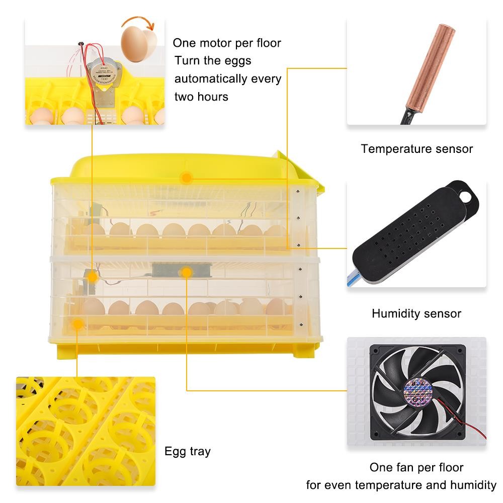 Digital Egg Incubator Hatcher Turning Temperature Control Automatic 112 Eggs