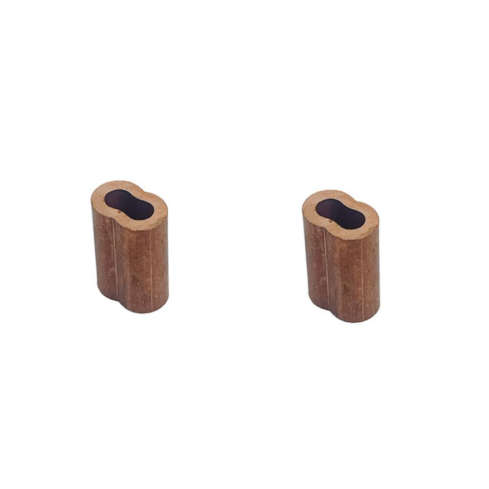 3/32" Copper Crimping Loop Sleeve Wire Rope Sleeves Double Barrel Ferrule 2 Pc