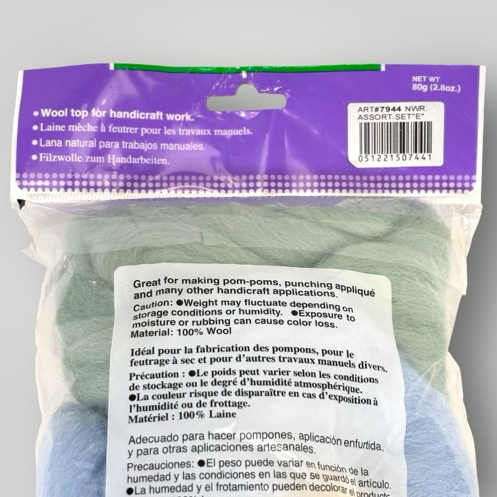 Clover Natural Wool Roving Assortment 2.8oz