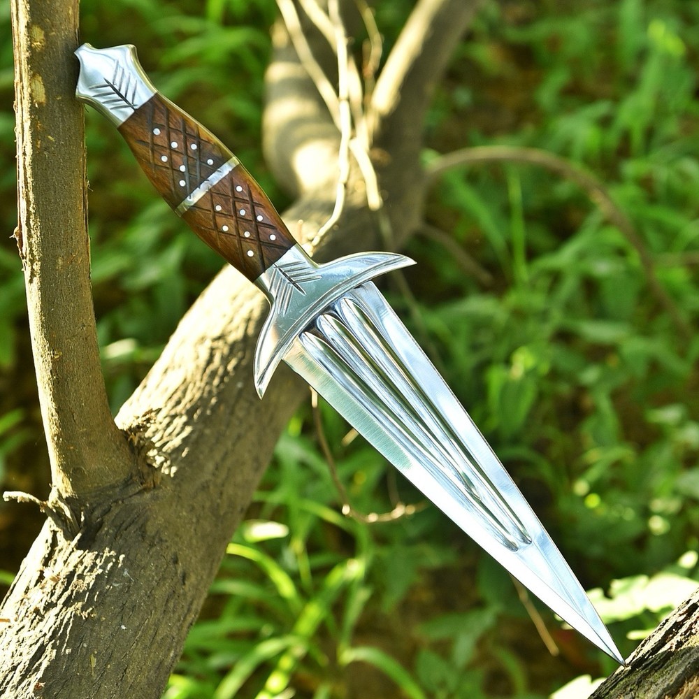 Custom Made Double Edge Blade Dagger Roman Sword War Tactical Vikings + Sheath