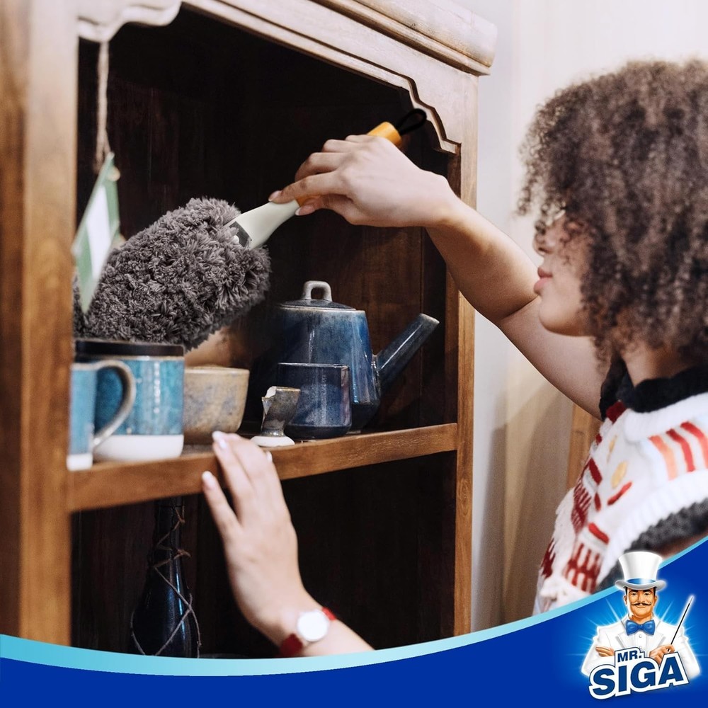 Lint Free Microfiber Duster, Washable and Reusable Duster with Bamboo Handle ...