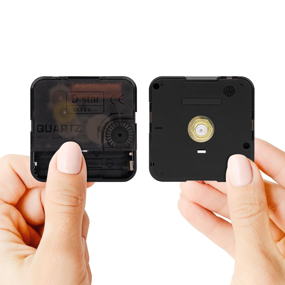 Koosome 2 Pack Quartz Clock Movement Replacement, Battery Operated Black