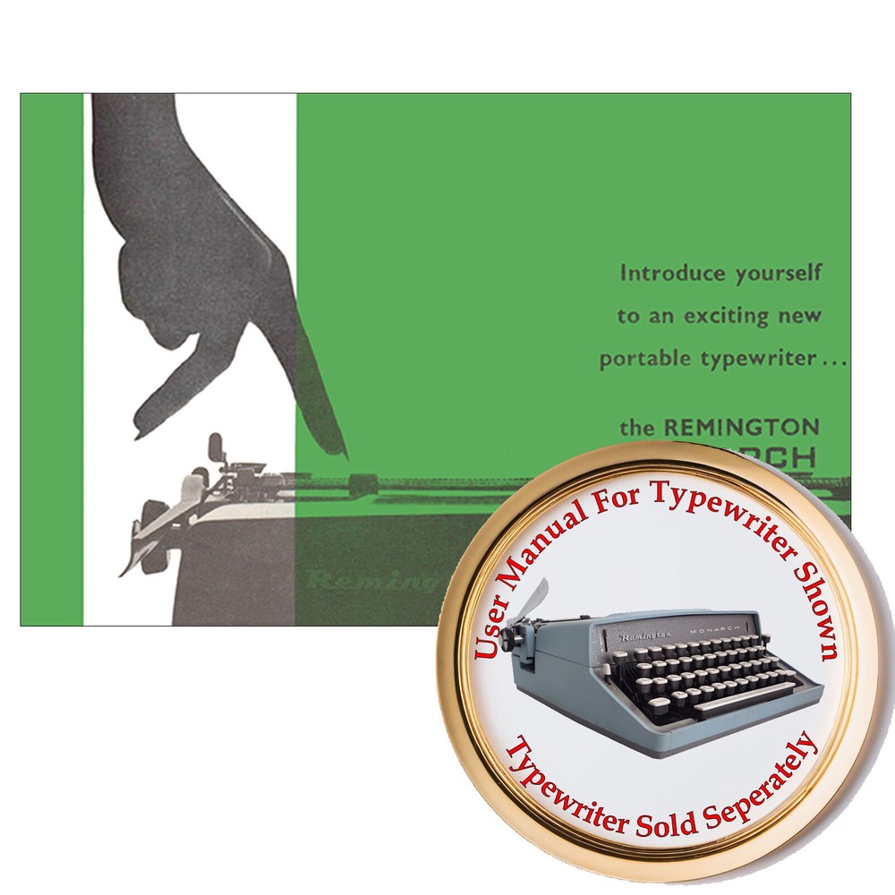 Remington Monarch Typewriter User Instruction Manual