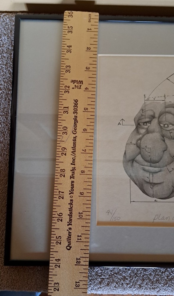 Vtg Pencil Drawing Artwork "Plan Ahead" Unique Whimsical Signed And Numbered