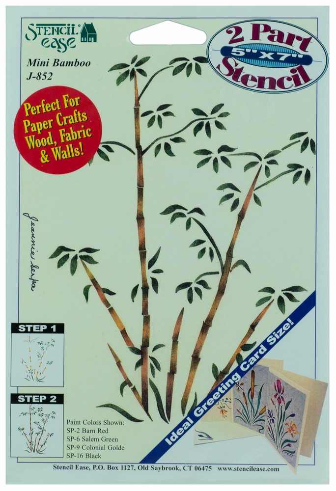 Stencil Ease 2 Part Decorative Stencil 5" x 7" Mini Bamboo Design