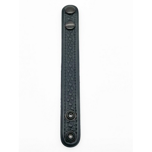 1" Belt Keeper, Black - Basket Weave - Black Snap