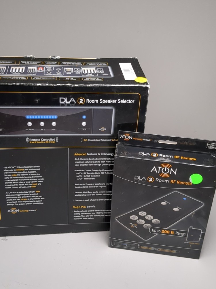 ATON DLA2 Multi-Zone 2-Room Speaker Selector RF Remote 200ft Open Box