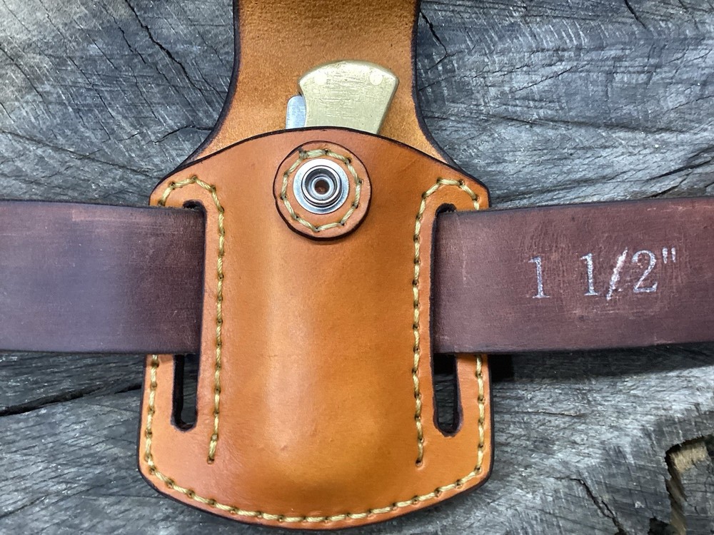 Buck 112 Size Leather Pancake Folding Knife Sheath (Sheath Only)