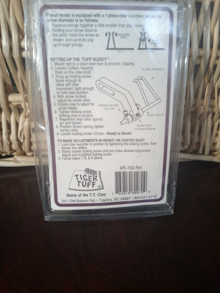Tuff Buddy Arrowrest With Big Claw Launcher