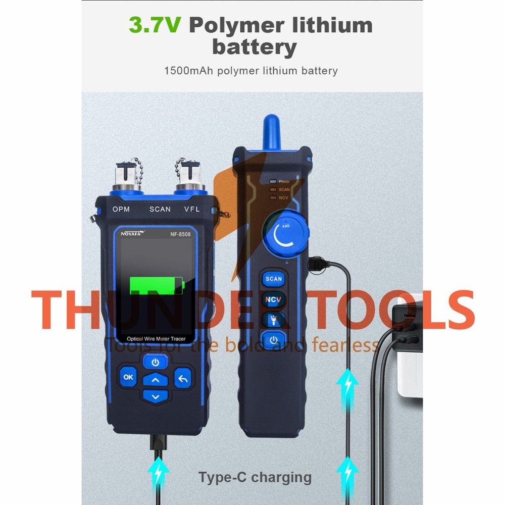 Thunder Tools NOYAFA Optical Network Cable Meter Tracer with LCD Display