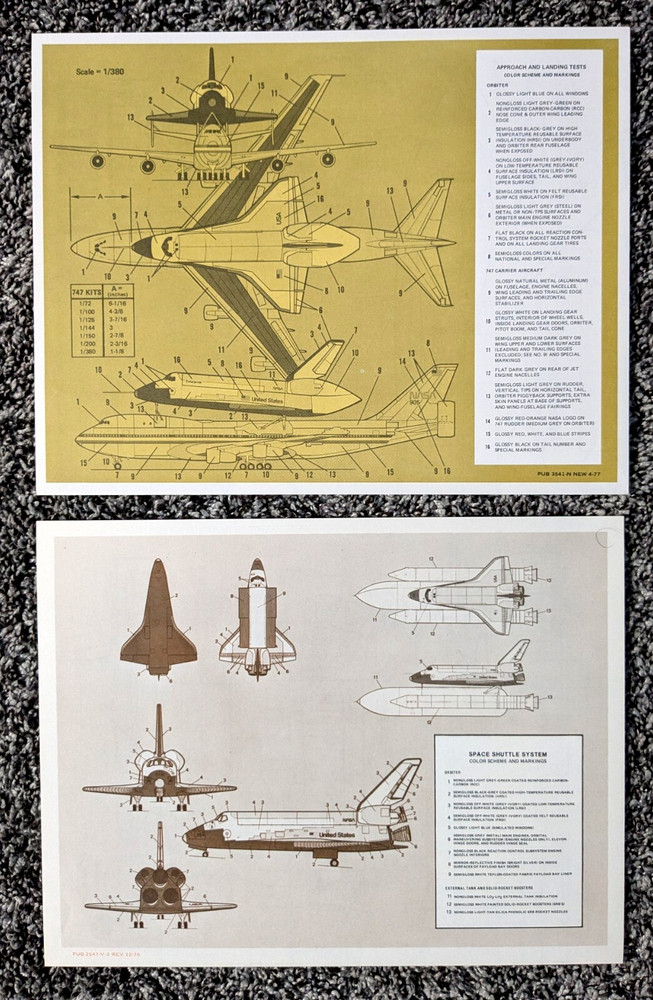 Space Shuttle Transportation System + Approach & Landing Test Model Information