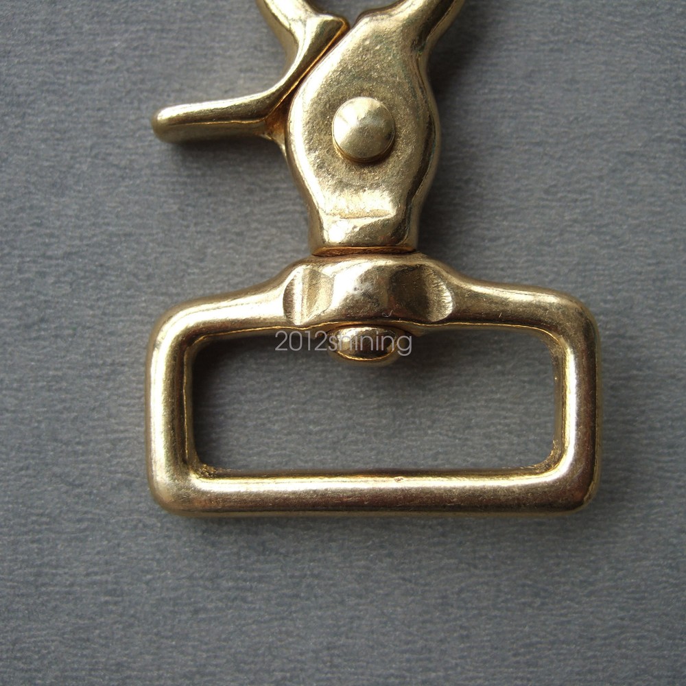 Heavy Duty SOLID BRASS TRIGGER SNAP SWIVEL SQUARE EYE 1-9/32"