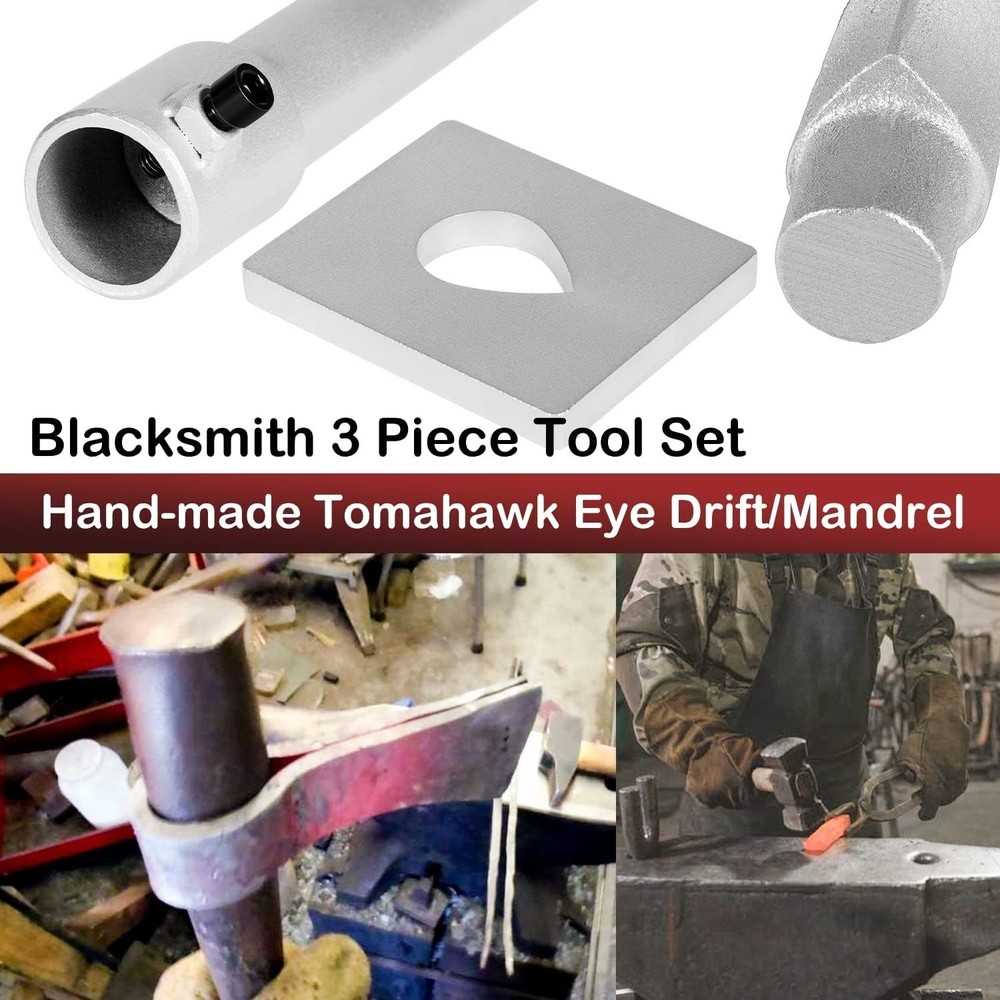 Tomahawk Forged Axe Eye Drift Mandrel Blacksmith Tool Kit Handle Bolster Plate -