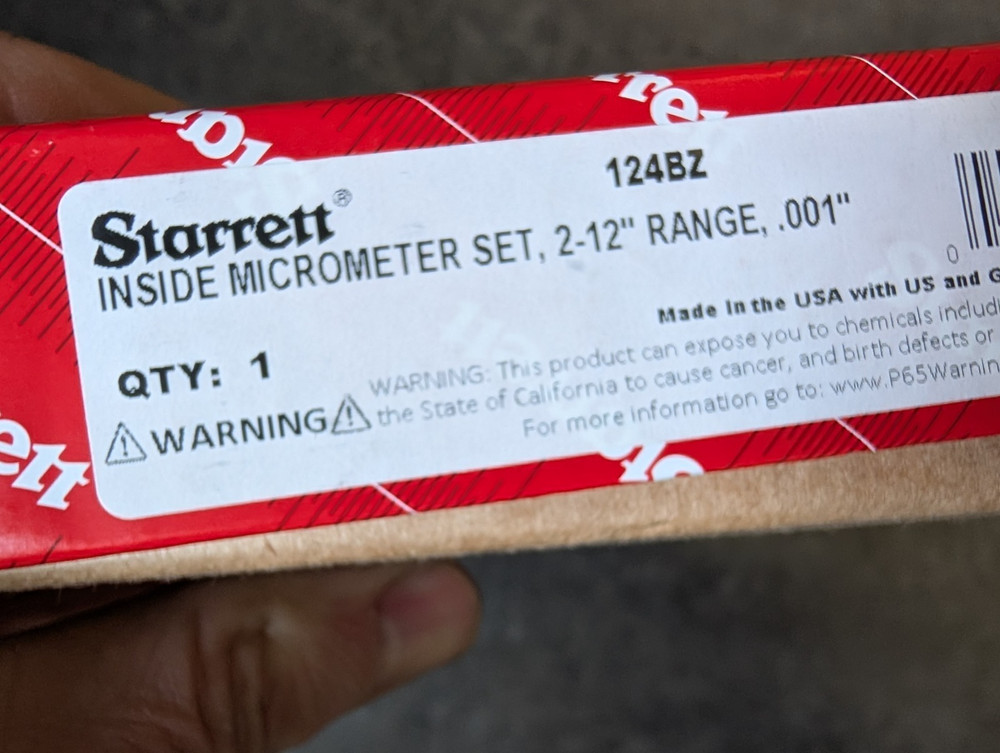starrett inside micrometer set 2-12"