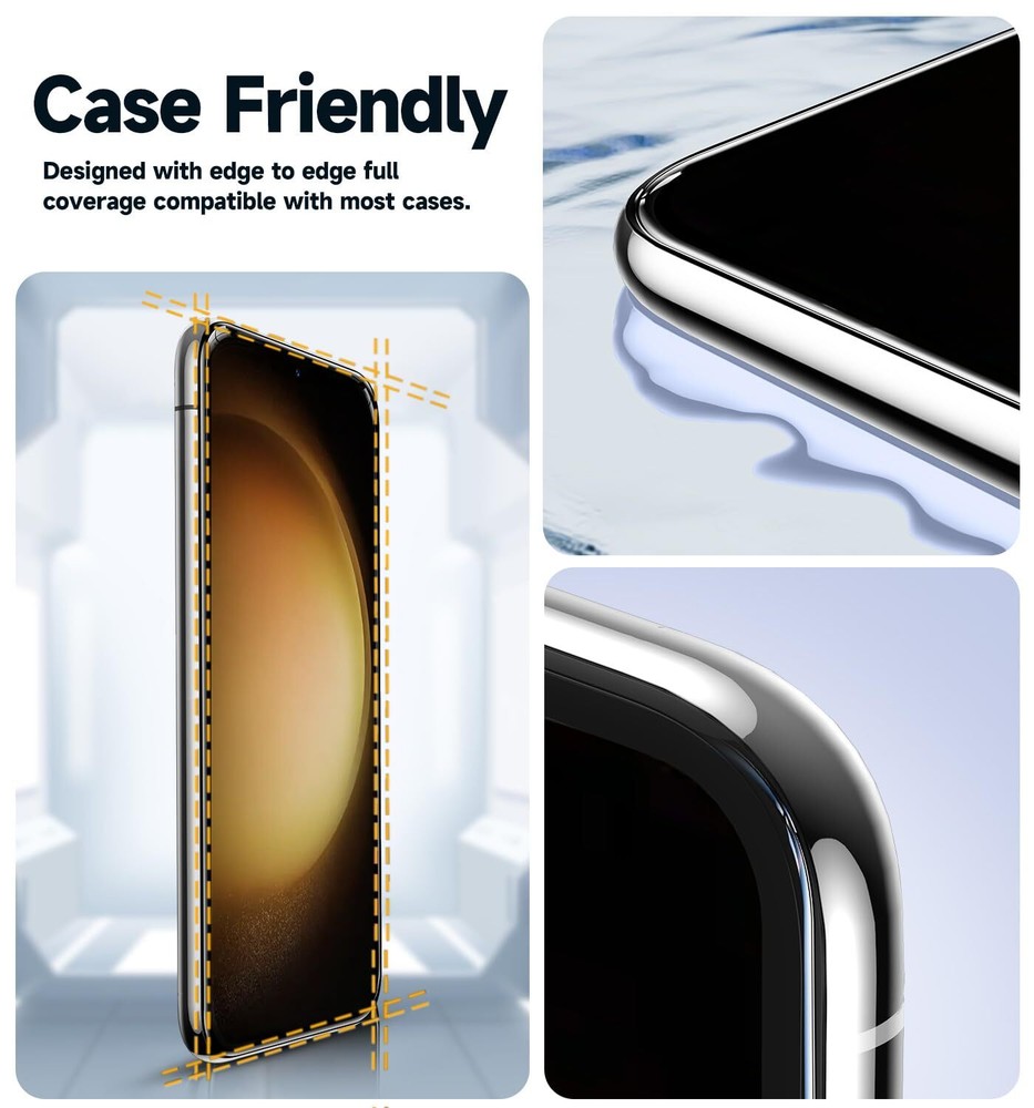 MAGIC JOHN For Samsung Galaxy S23 Plus Tempered Glass Screen Protector 2Pack