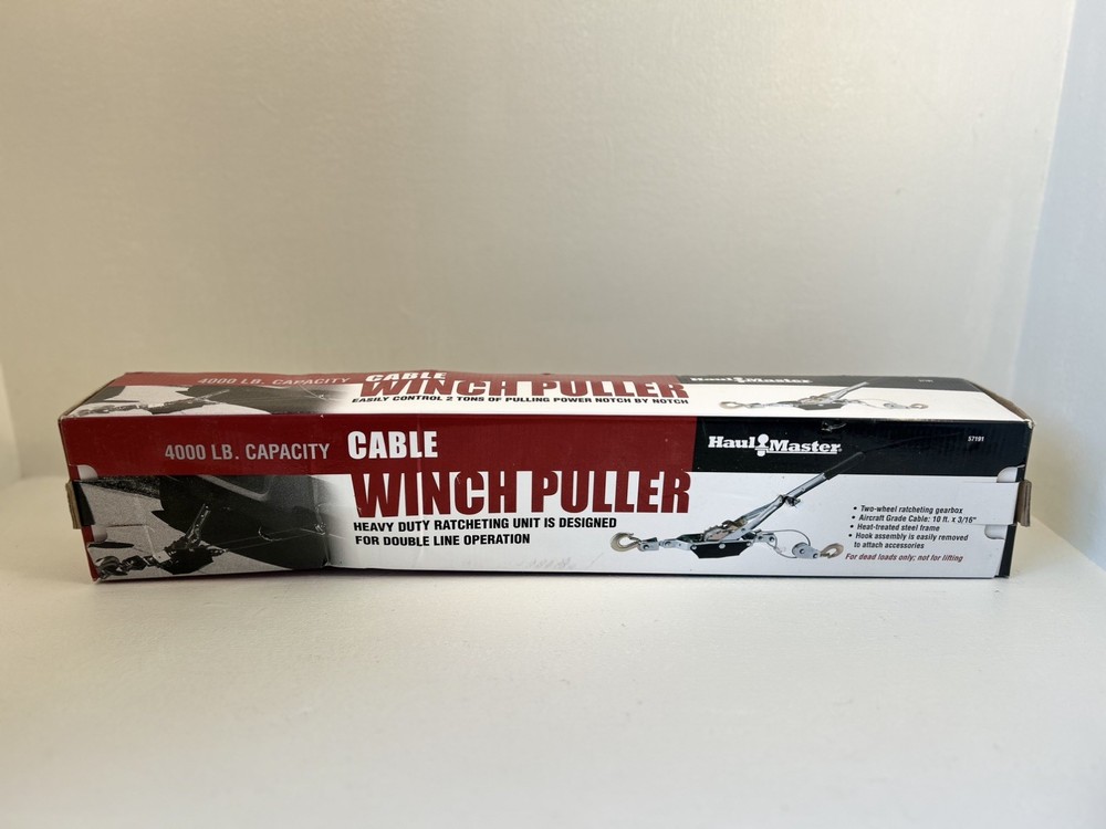 Haul Master Cable Winch Puller 4000 lb capacity NEW in box