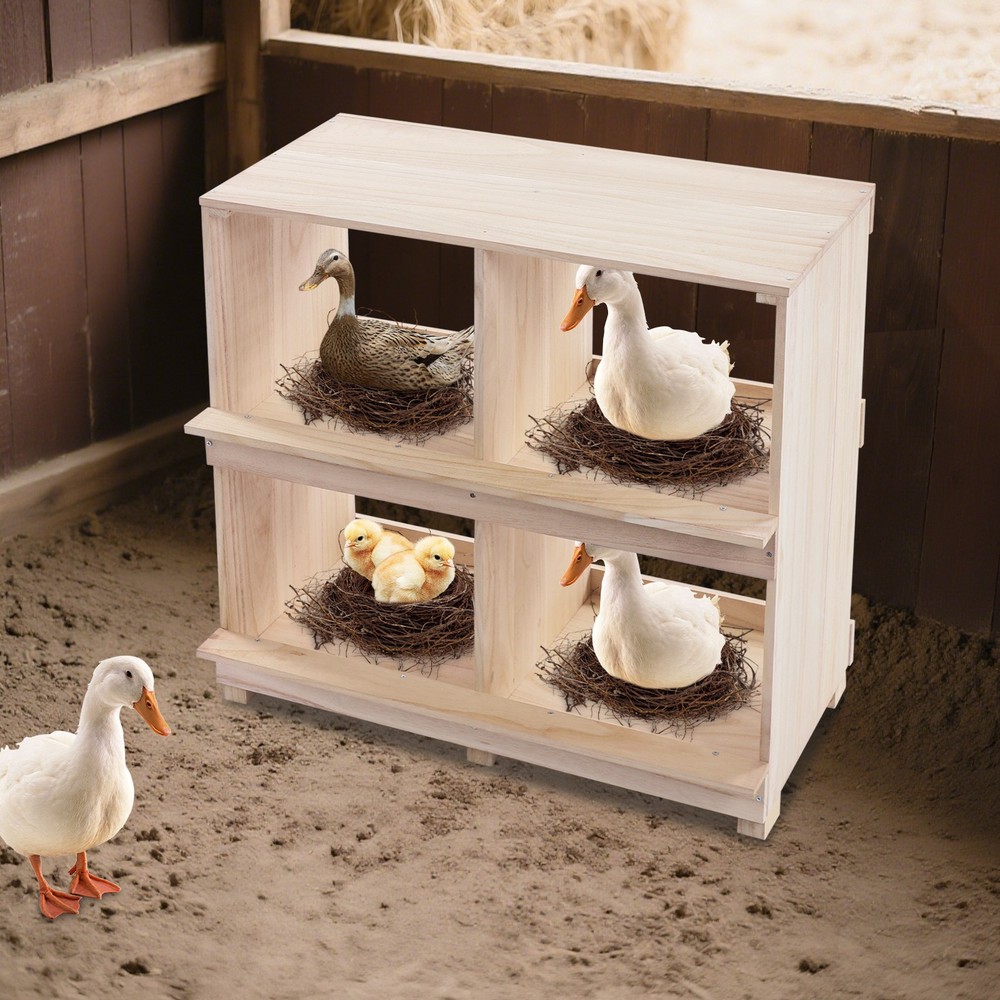 hicken Laying Boxes, 4 Hole Nesting Box for Chickens, 4 Compartment Nesting Box