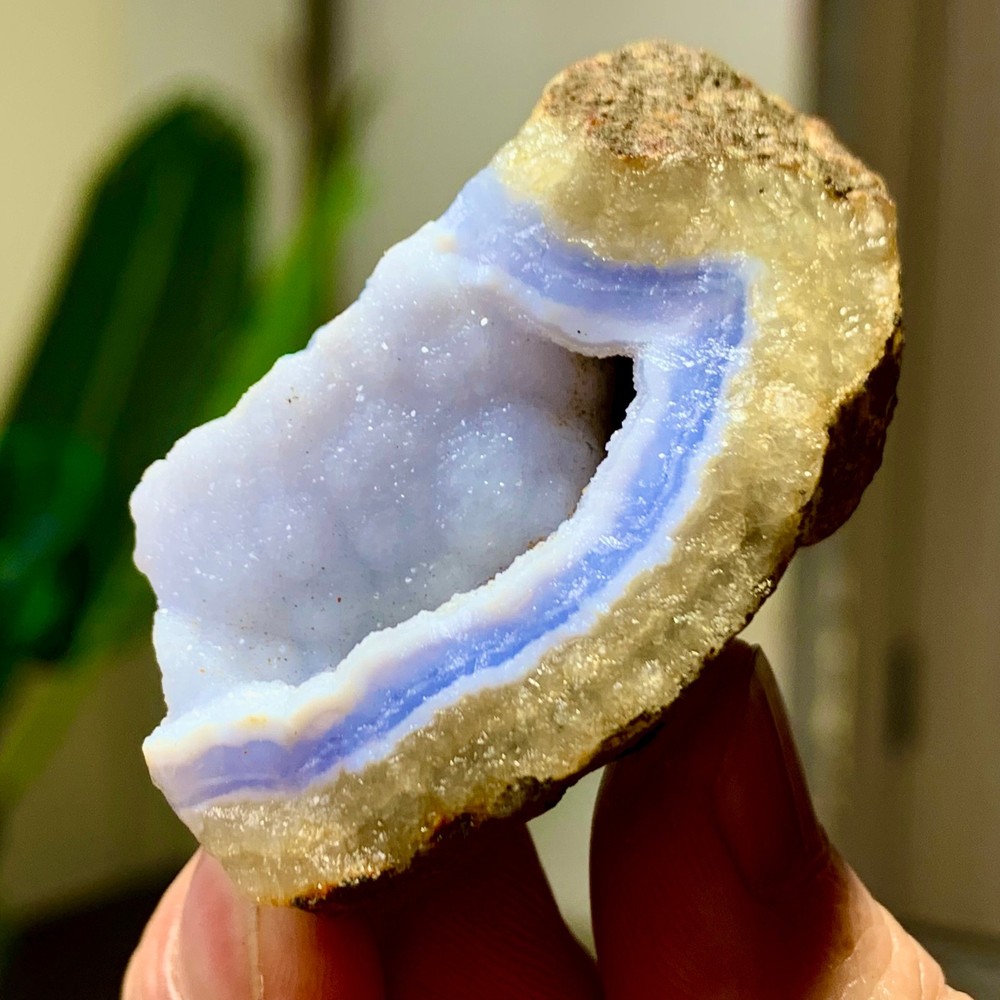 55GNatural Blue striped agate Crystal Chunks piece form Mineral Specimens