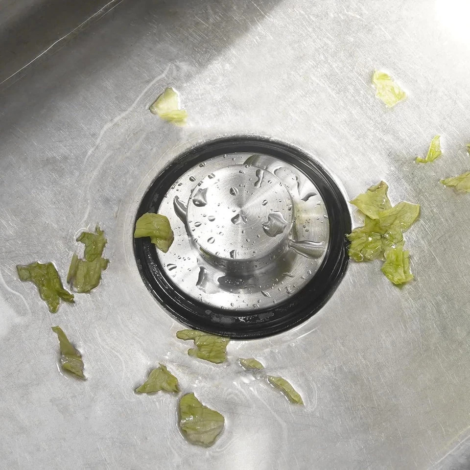 Kitchen Sink Drain Stopper Cover, 2PCS Stainless Steel Garbage Disposal Stopper