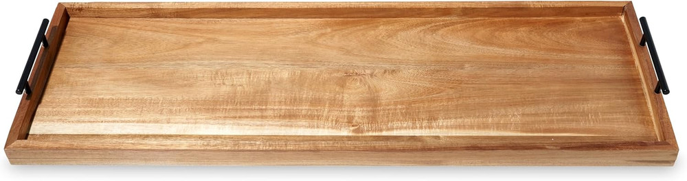 Modern Manor Longboard Cheese Platter with Handles, Rectangular Cheese Board and
