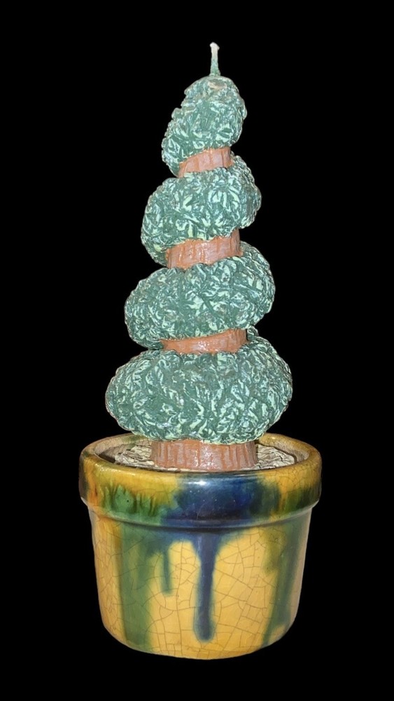 Vintage Department 56 Topiary Tree Candle & Ceramic Holder