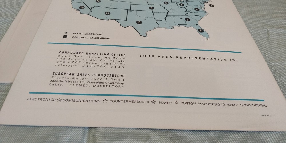 1950s ~ Electronic Speciality Co. ~ Guide to Divisions