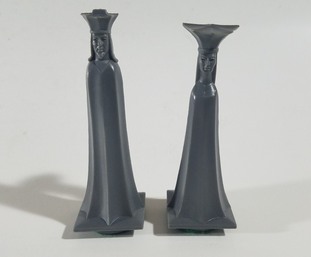 Visual Chess Black / Gray King & Queen x2 Replacement Pieces TAG Kidder (1965)