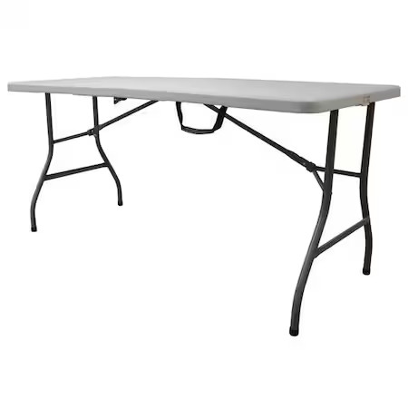 Rectangle Folding Table, 30" W, 61" L, 29" H, Blow Molded Polyethylene Top,