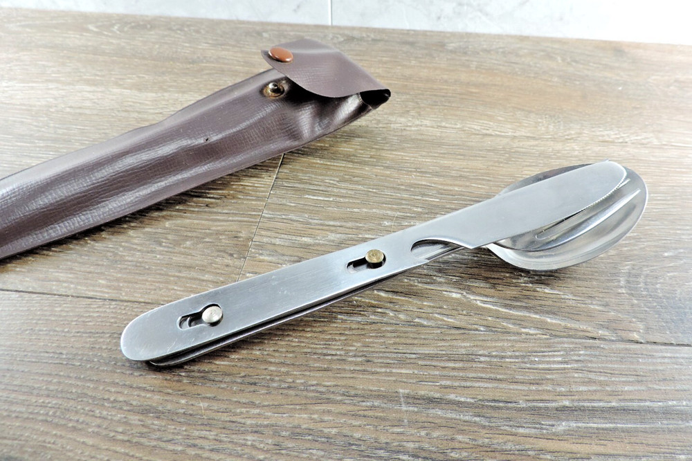 Camp Nesting Fork Knife & Spoon Set Stainless Japan