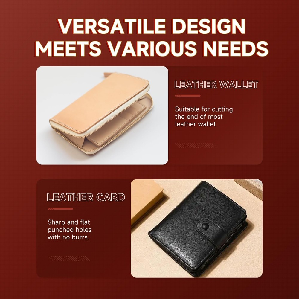 7Pcs Leather Craft Tools Precision Arc-Shaped Quarter Circle Punches Set & Ed...