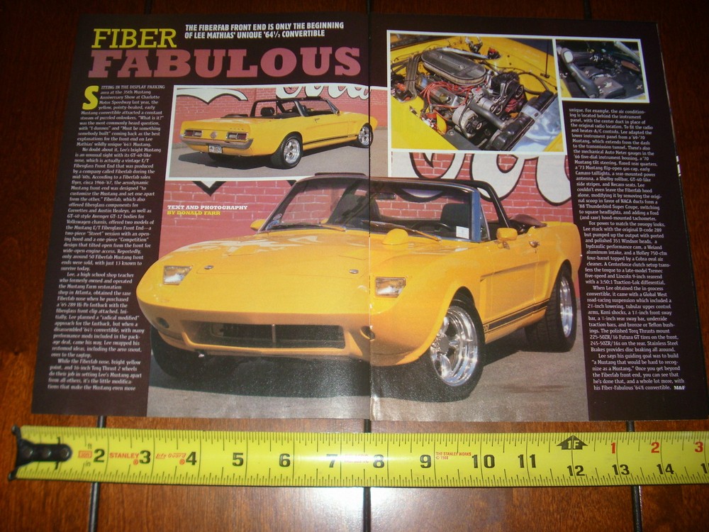 1964 MUSTANG FIBERFAB FRONT END - ORIGINAL 2000 ARTICLE