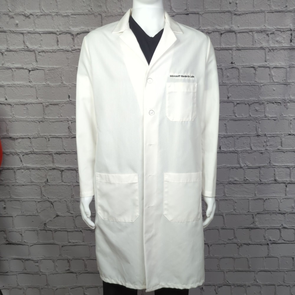 Red Kap "Microsoft Hands-On Lab" White Lab Coat, Men's 42