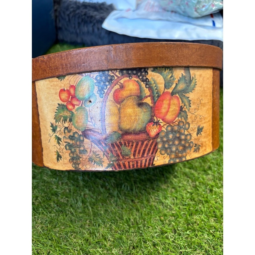 Vintage Fruit Basket Design Oval Box, Decorative Storage Container