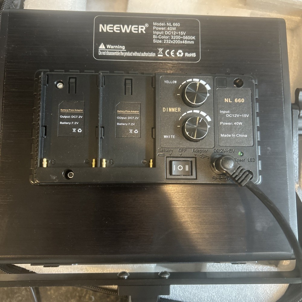 Neewer NL-660 Dimmable Large LED Video Light Panel