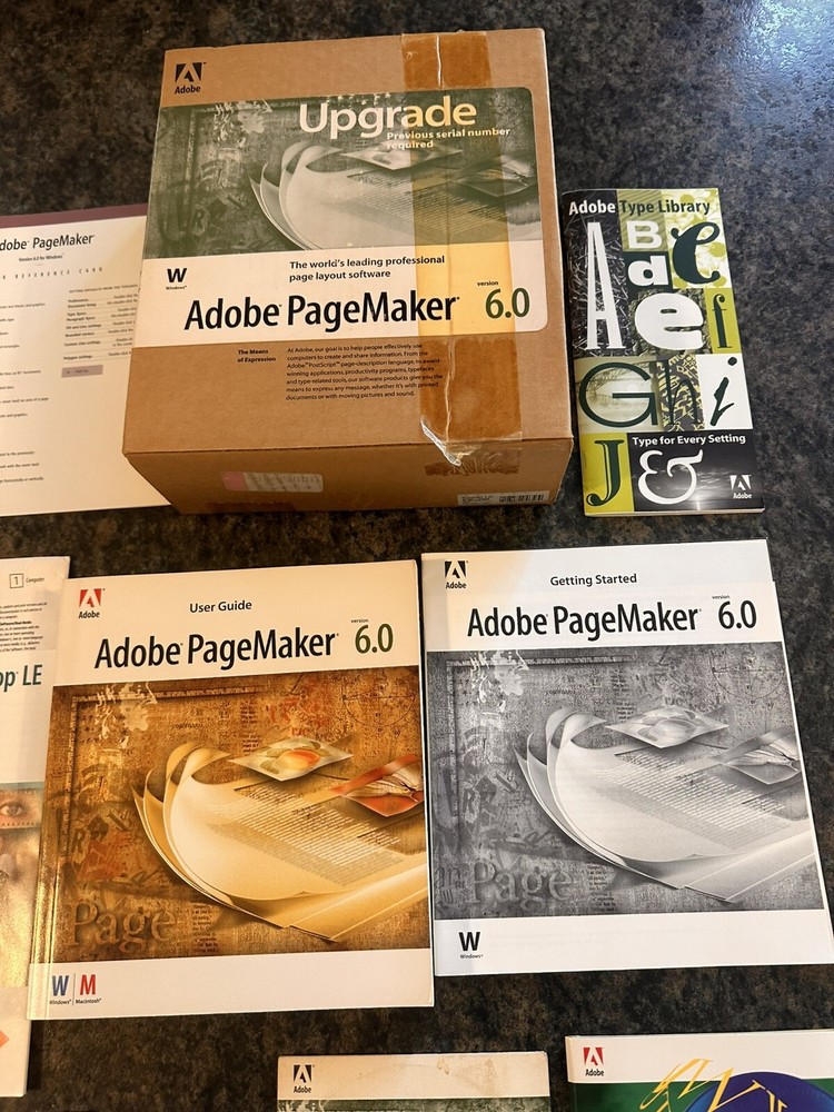 Adobe Pagemaker 6.0 Upgrade Software Bundle “16”3.5 & CD Media Type on Call Code