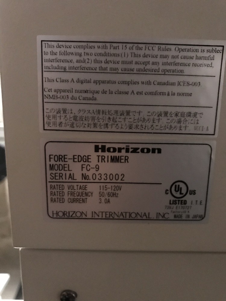 Horizon FC-9 Fore Edge Face Trimmer