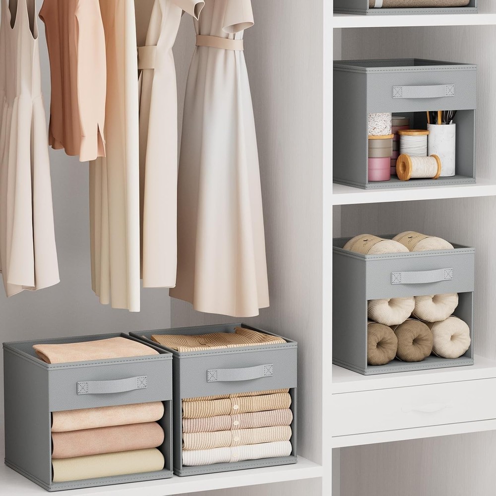 Elegant 6 Pack Foldable Storage Cubes with Window - Optimal Organization