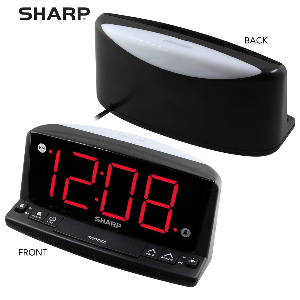 Sharp LED Digital Alarm Clock – Simple Operation - Easy to See Large Numbers,...