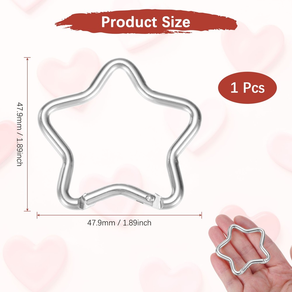 Star Shaped Snap Clip [1 Pack] - Keychain Clip [Silver]