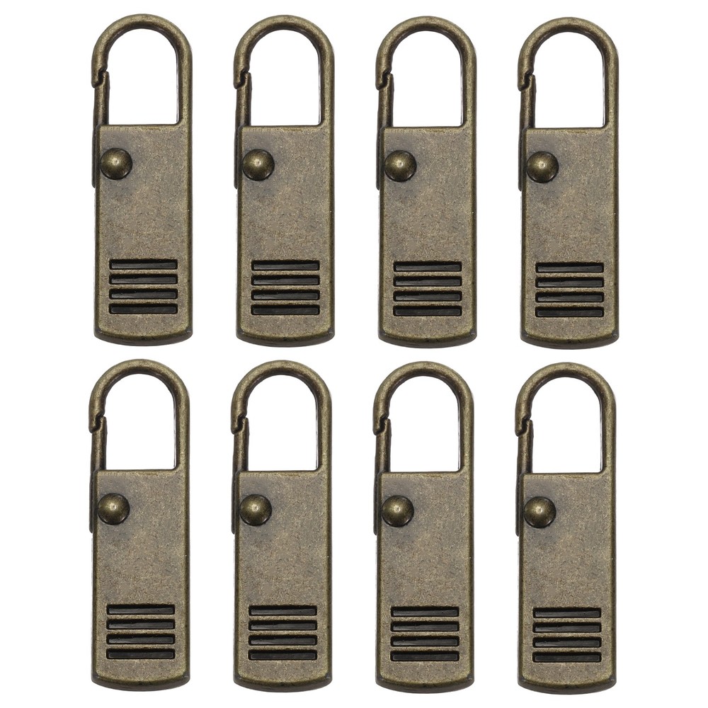 Zipper Pull Replacement, 8 Pcs Zipper Handle Mend Fixer Repair, Bronze