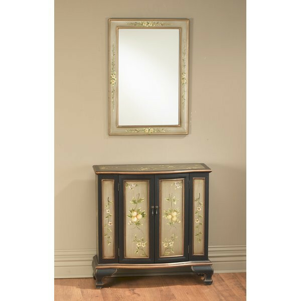 AA Importing 2 Door Accent Hand painted Cabinet with Mirror