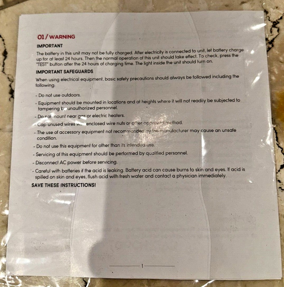 Two Emergency Exit Lights - White