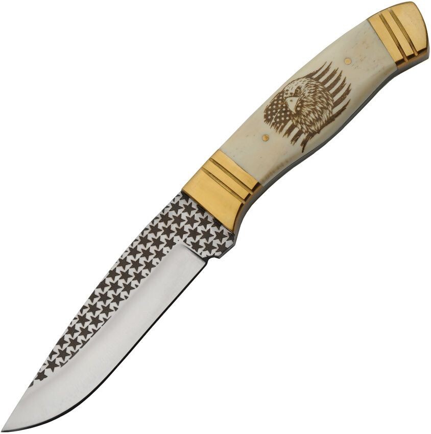 Rite Edge Eagle Fixed Knife 4 Stainless Steel Blade Natural Smooth Bone Handle