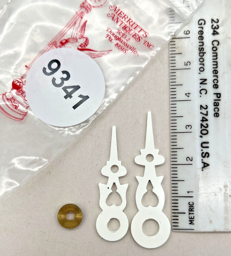 NOS Cuckoo Clock Parts - White Plastic Hands for a 70mm Dial