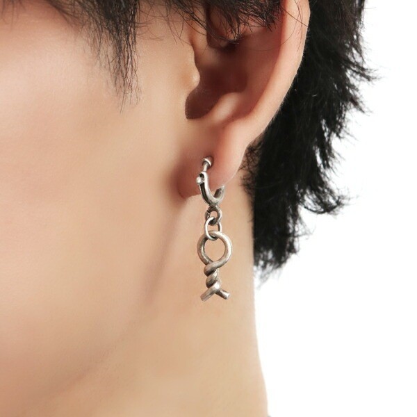 NARRATIVEPLATOON Barbed Wire Stud Earring (Single) Sterling Silver