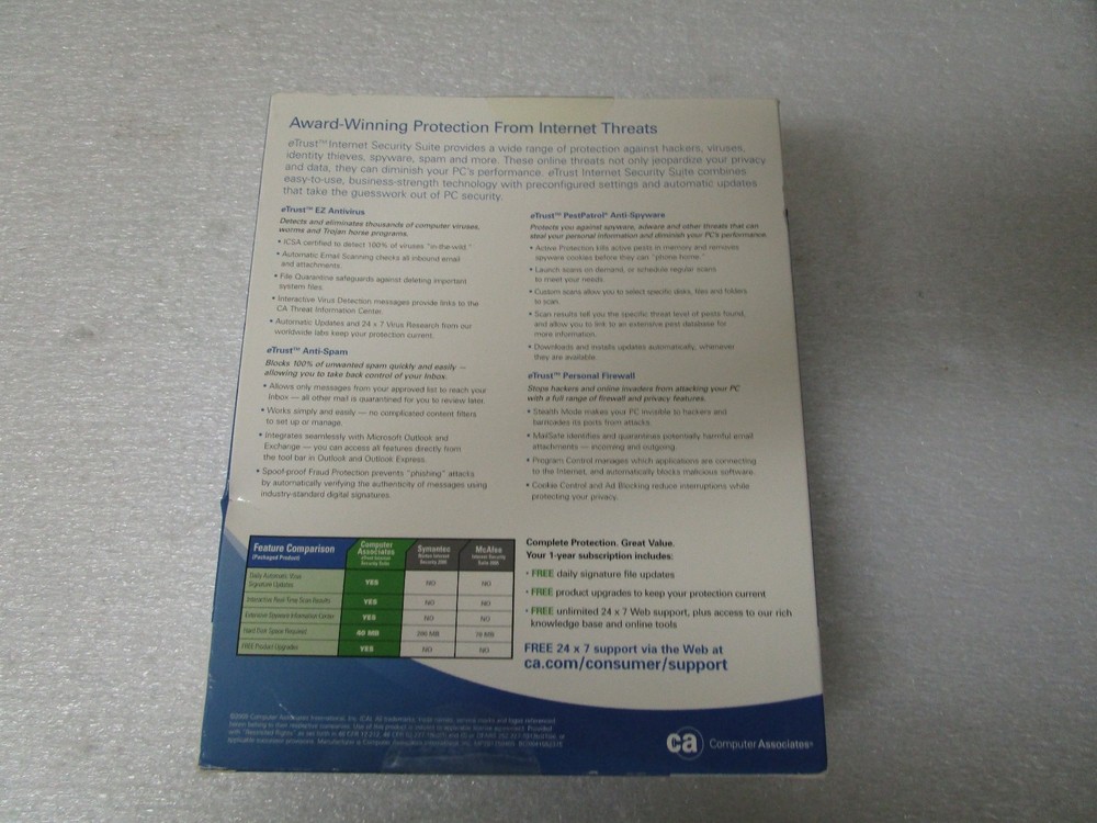 Computer Associates eTrust Internet - Total Internet Protection - New/Sealed