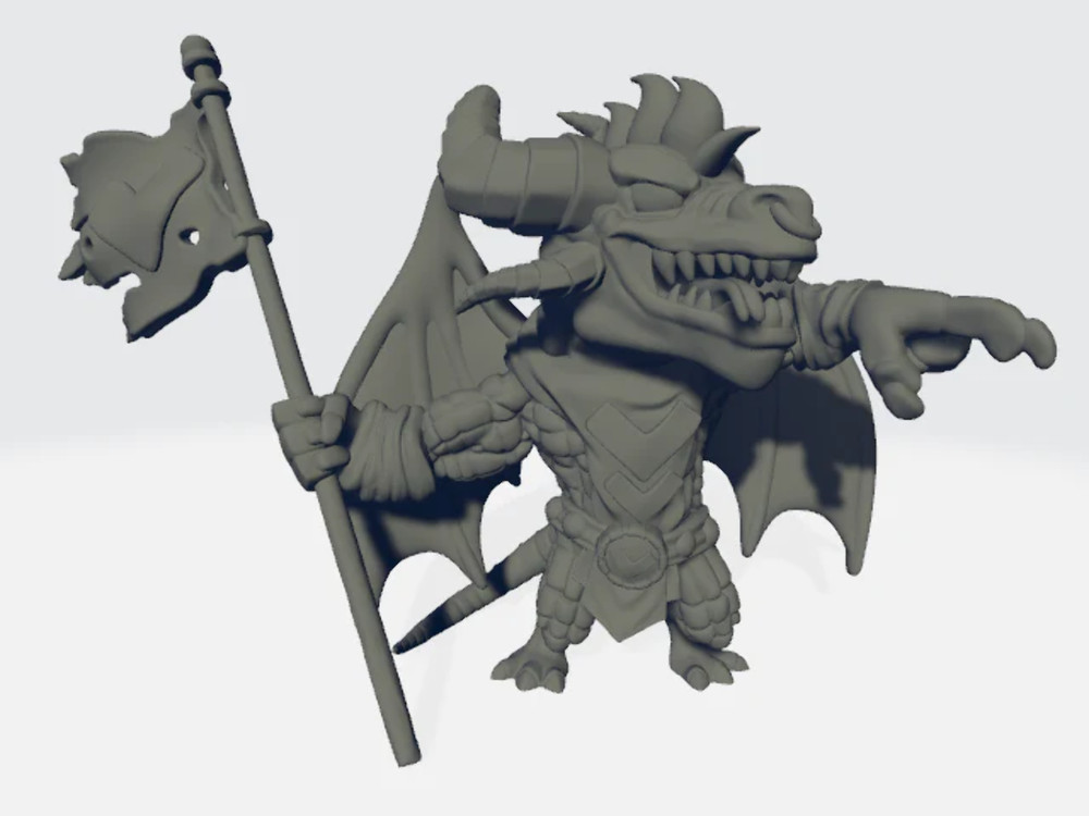 Chibiatures - Dragonkin Standard Flag Bearer