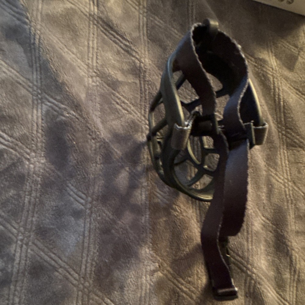 Barkless Soft Basket Dog Muzzle Black Plastic Nylon Adjustable