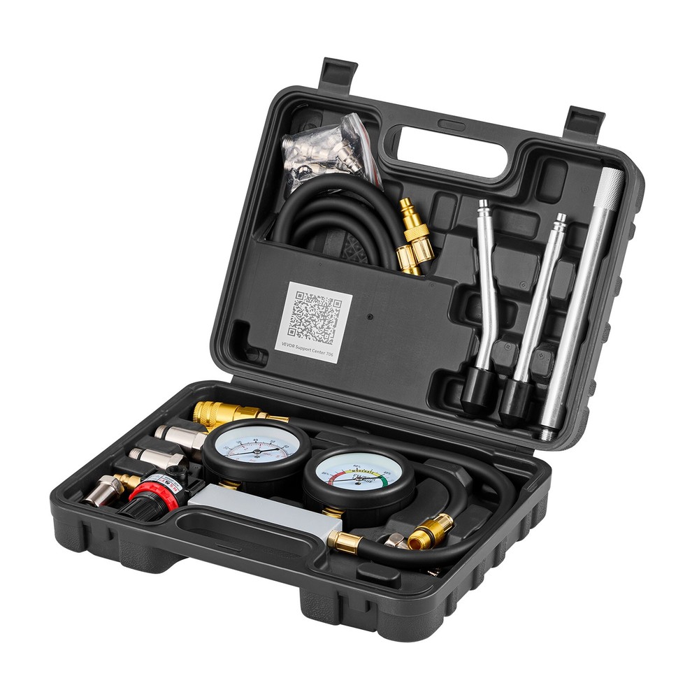 VEVOR Engine Cylinder Compression Tester Kit 0-100 PSI Leakage Detector Tool Kit