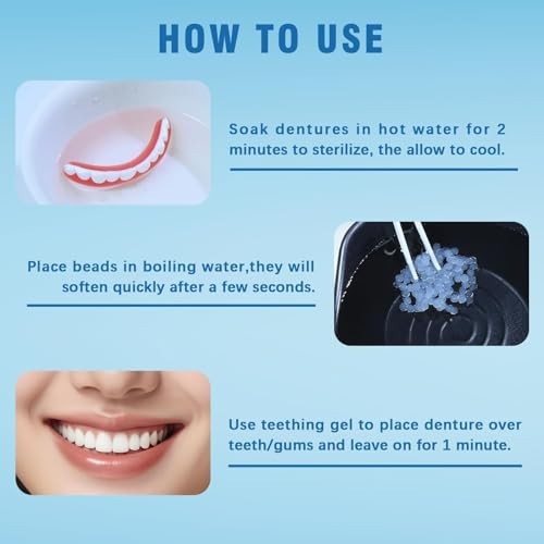 Moldable False Teeth Silicone Dentures Upper Lower Veneers Set 1PC